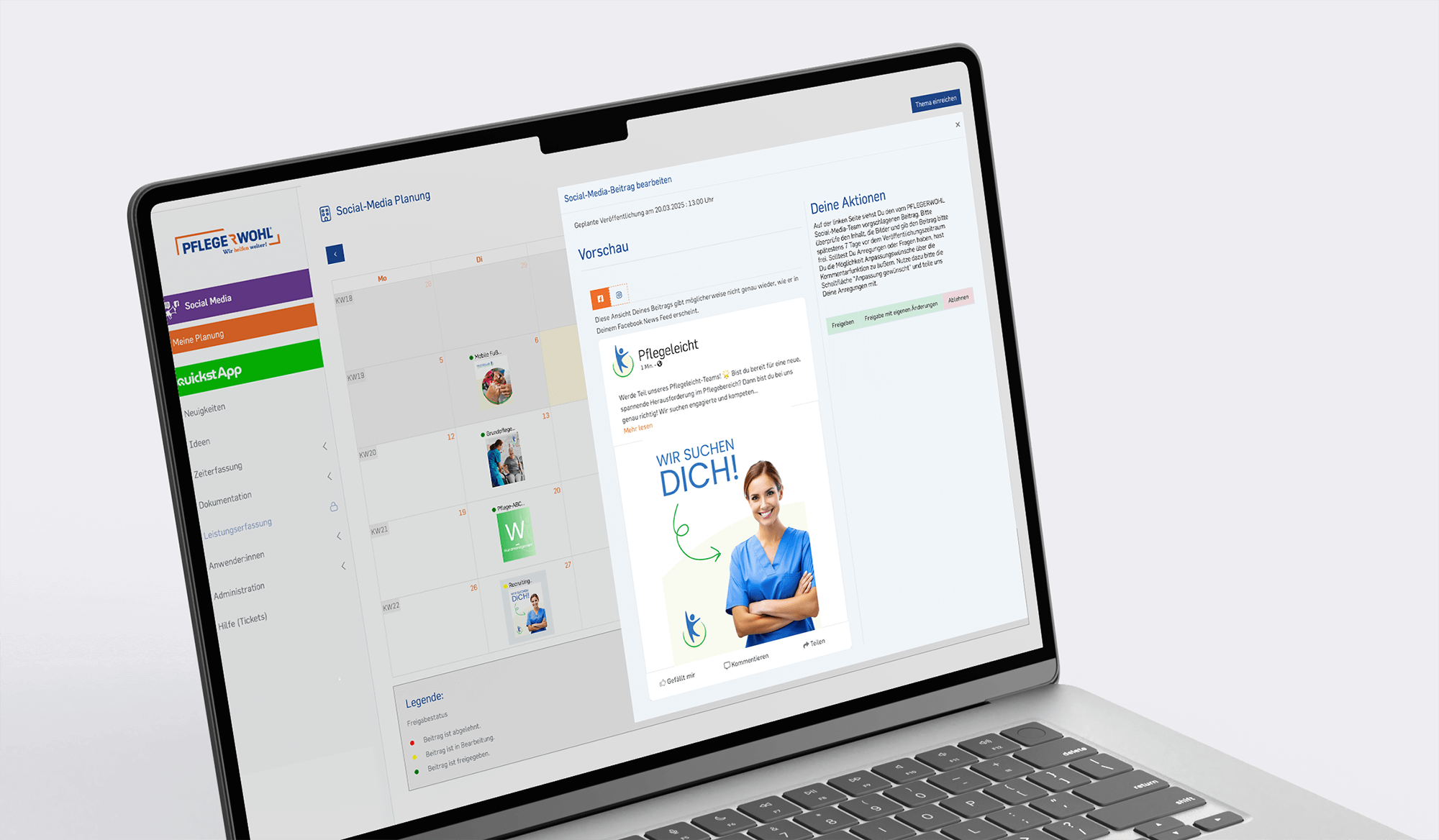 Freigabeprozess: Social Media Beitrag freigeben