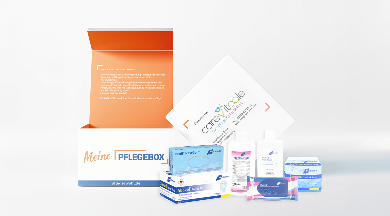 Pflegebox und Hilfsmittel